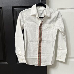 Burberry Kids White Shirt with Colorful Stripe